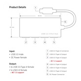 Club3D USB 3.1 4-Port Hub with Power Adapter