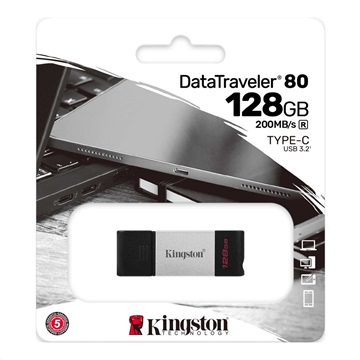 Kingston 128GB USB3.2 C DataTraveler 80 (DT80/128GB) Pendrive
