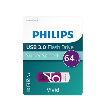 Philips Pendrive USB3.0 64GB Vivid Edition - lila