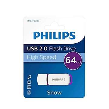 Philips Pendrive USB 2.0 64GB Snow Edition - fehér/lila