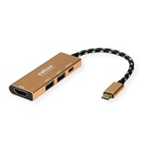 Roline Dokkoló USB Type-C - 4K HDMI / 2x USB 3.2 / 1x USB-C - arany