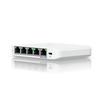 Ubiquiti UniFi Switch, 5x 2.5 GbE RJ45 port, kompakt, USB Type-C csatlakozó