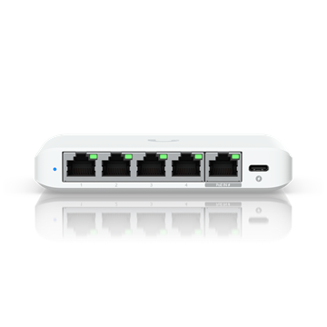 Ubiquiti UniFi Switch, 5x 2.5 GbE RJ45 port, kompakt, USB Type-C csatlakozó