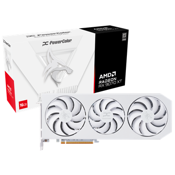 PowerColor AMD RX 9070 XT Hellhound Spectral White 16GB GDDR6 - RX9070XT 16G-L/OC/WHITE