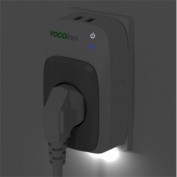 VOCOlinc PM5 okos hálózati dugalj USB töltővel, éjszakai fénnyel