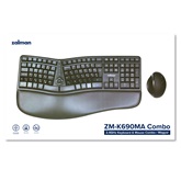 Zalman ZM-K690M Magyar Ergonomikus Billentyűzet + egér Kombó (A-típusú egérrel)