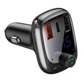Baseus S-13 FM transzmitter, zenelejátszó, autós gyorstöltő, fekete