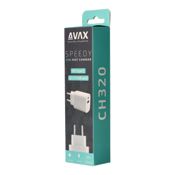 AVAX CH320 SPEEDY USB-A + USB-C 20W hálózati töltő