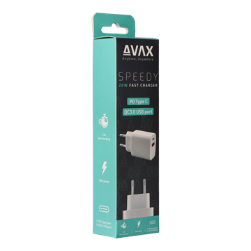AVAX CH320 SPEEDY USB-A + USB-C 20W hálózati töltő