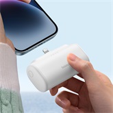Baseus Compact gyorstöltő powerbank 5000 mAh, 20W iPhone csatlakozóval, fehér