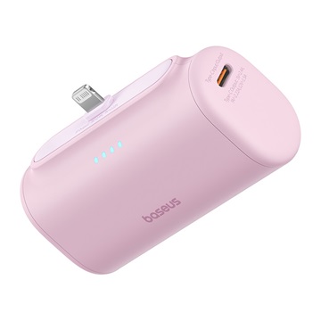 Baseus Compact gyorstöltő powerbank 5000 mAh, 20W iPhone csatlakozóval, rózsaszín