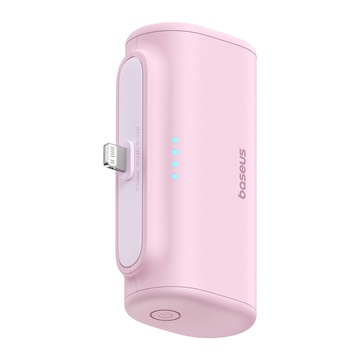 Baseus Compact gyorstöltő powerbank 5000 mAh, 20W iPhone csatlakozóval, rózsaszín