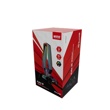 MARVO Kobe 30 RGB világítású fejhallgató tartó - fekete