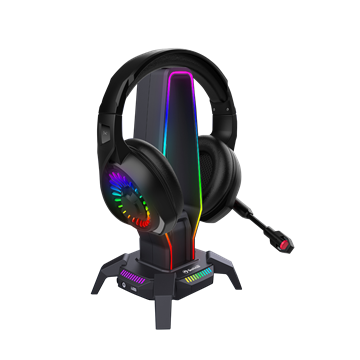 MARVO Kobe 30 RGB világítású fejhallgató tartó - fekete