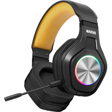 MARVO Pulz 80W vezeték nélküli fejhallgató - fekete - RGB világítás