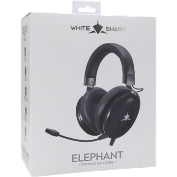White Shark GH-2540B ELEPHANT vezetékes gamer fejhallgató mikrofonnal - fekete