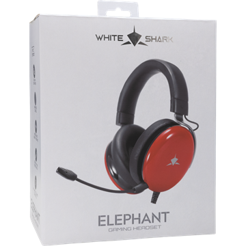 White Shark GH-2540R ELEPHANT vezetékes gamer fejhallgató mikrofonnal - piros