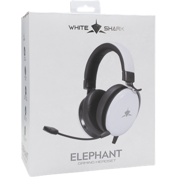 White Shark GH-2540W ELEPHANT vezetékes gamer fejhallgató mikrofonnal - fehér