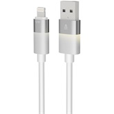 AVAX CB311 GLOWY USB-A - Lightning töltőkábel, fehér - 2m