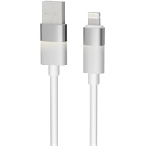 AVAX CB311 GLOWY USB-A - Lightning töltőkábel, fehér - 2m