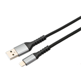AVAX CB401G STEELY 20W USBA–Lightning töltőkábel, acélszürke - 1,5m