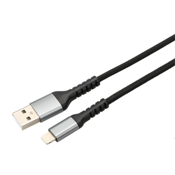 AVAX CB401G STEELY 20W USBA–Lightning töltőkábel, acélszürke - 1,5m