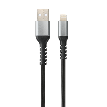 AVAX CB401G STEELY 20W USBA–Lightning töltőkábel, acélszürke - 1,5m