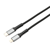 AVAX CB402G STEELY 20W USBC–Lightning töltőkábel, acélszürke - 1,5m