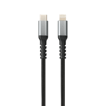 AVAX CB402G STEELY 20W USBC–Lightning töltőkábel, acélszürke - 1,5m