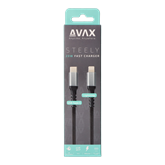 AVAX CB402G STEELY 20W USBC–Lightning töltőkábel, acélszürke - 1,5m