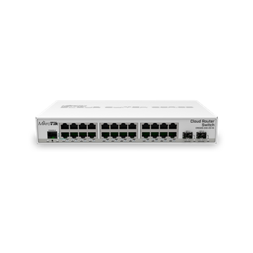 MikroTik 24xGbit port asztali switch, dual-boot OS