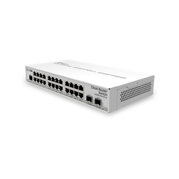 MikroTik 24xGbit port asztali switch, dual-boot OS