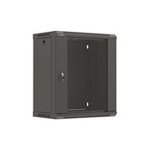 Lanberg 19" fali rack szekrény 12U/540X350, üvegajtó, lapraszerelt, fekete