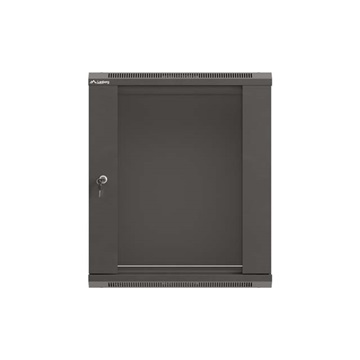 Lanberg 19" fali rack szekrény 12U/540X350, üvegajtó, lapraszerelt, fekete