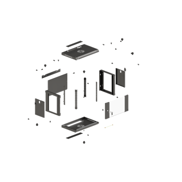 Lanberg 19" fali rack szekrény 4U/540X350 üvegajtó, lapraszerelt, fekete