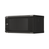 Lanberg 19" fali rack szekrény 4U/540X350 üvegajtó, lapraszerelt, fekete