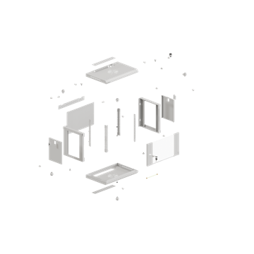 Lanberg 19" fali rack szekrény 4U/540X350 üvegajtó, lapraszerelt, szürke