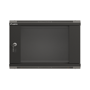 Lanberg 19" fali rack szekrény 6U/540X350 üvegajtó, lapraszerelt, fekete