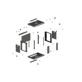 Lanberg 19" fali rack szekrény 9U/540X350 üvegajtó, lapraszerelt, fekete
