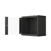 Lanberg 19" fali rack szekrény 9U/540X350 üvegajtó, lapraszerelt, fekete