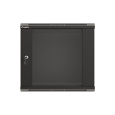 Lanberg 19" fali rack szekrény 9U/540X350 üvegajtó, lapraszerelt, fekete