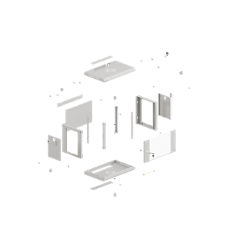 Lanberg 19" fali rack szekrény 9U/540X350 üvegajtó, lapraszerelt, szürke