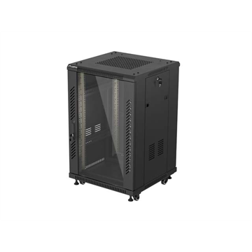 Lanberg 19" szabadon álló rack szekrény 18U/600X600 lapraszerelt, fekete