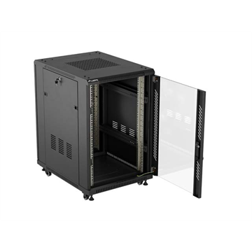Lanberg 19" szabadon álló rack szekrény 18U/600X800 lapraszerelt, fekete