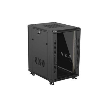 Lanberg 19" szabadon álló rack szekrény 18U/600X800 lapraszerelt, fekete
