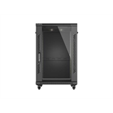 Lanberg 19" szabadon álló rack szekrény 18U/600X800 lapraszerelt, fekete
