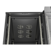 Lanberg 19" szabadon álló rack szekrény 22U/600X1000 üvegajtó, lapraszerelt, fekete