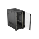 Lanberg 19" szabadon álló rack szekrény 22U/600X1000 üvegajtó, lapraszerelt, fekete