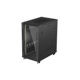 Lanberg 19" szabadon álló rack szekrény 22U/600X1000 üvegajtó, lapraszerelt, fekete