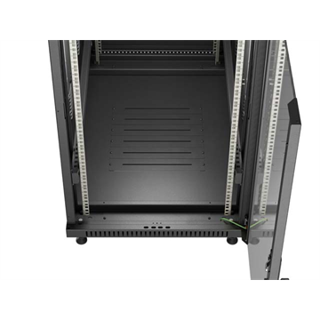Lanberg 19" szabadon álló rack szekrény 27U/600X1000 üvegajtó, lapraszerelt, fekete